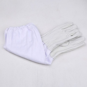 Beekeeping equipment white sheep leather beekeeping gloves for sale